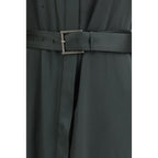 Bicolor Acetate Long Dress