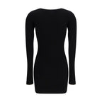 Black Viscose Casual Dress