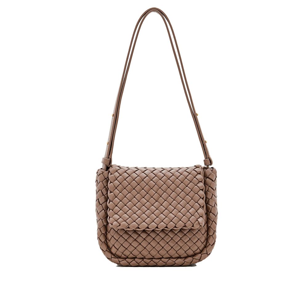 Brown Lamb Leather Shoulder Bag Bottega Veneta