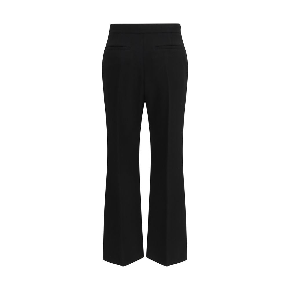 Black Fleece Wool Flared Pants Valentino