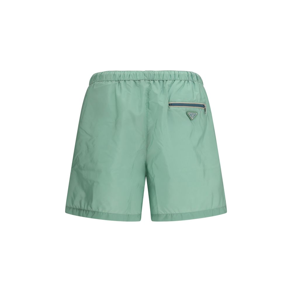 Bicolor Recycled Polyamide Shorts Prada