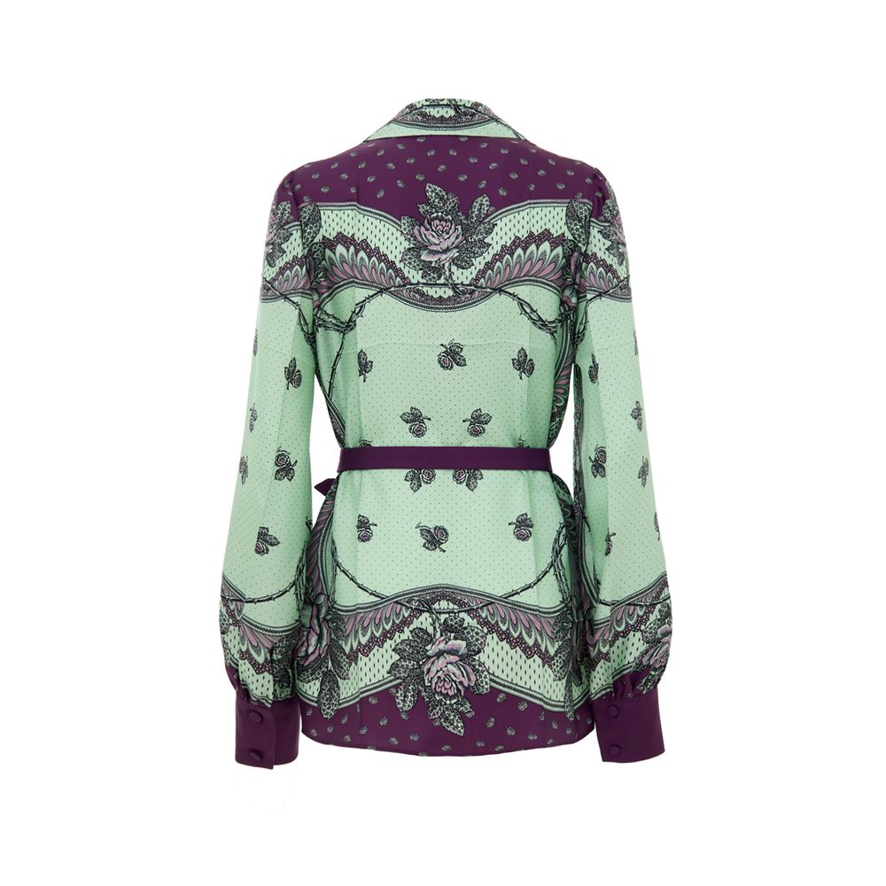 Green Silk Pattern Shirt Gucci