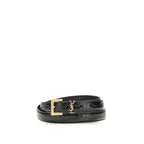 Black Calf Leather Bos Taurus Regular Belt Saint Laurent