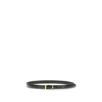 Black Calf Leather Bos Taurus Regular Belt Saint Laurent