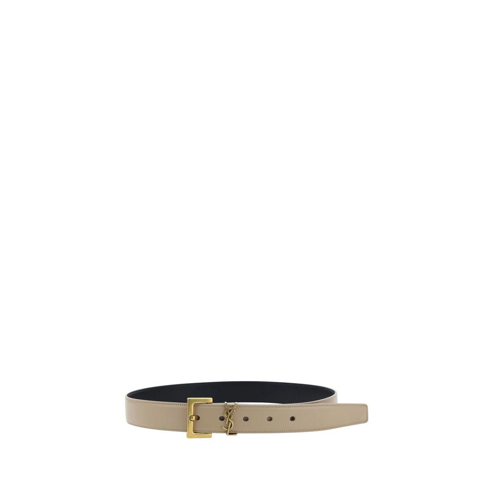 Brown Calf Leather Bos Taurus Regular Belt Saint Laurent