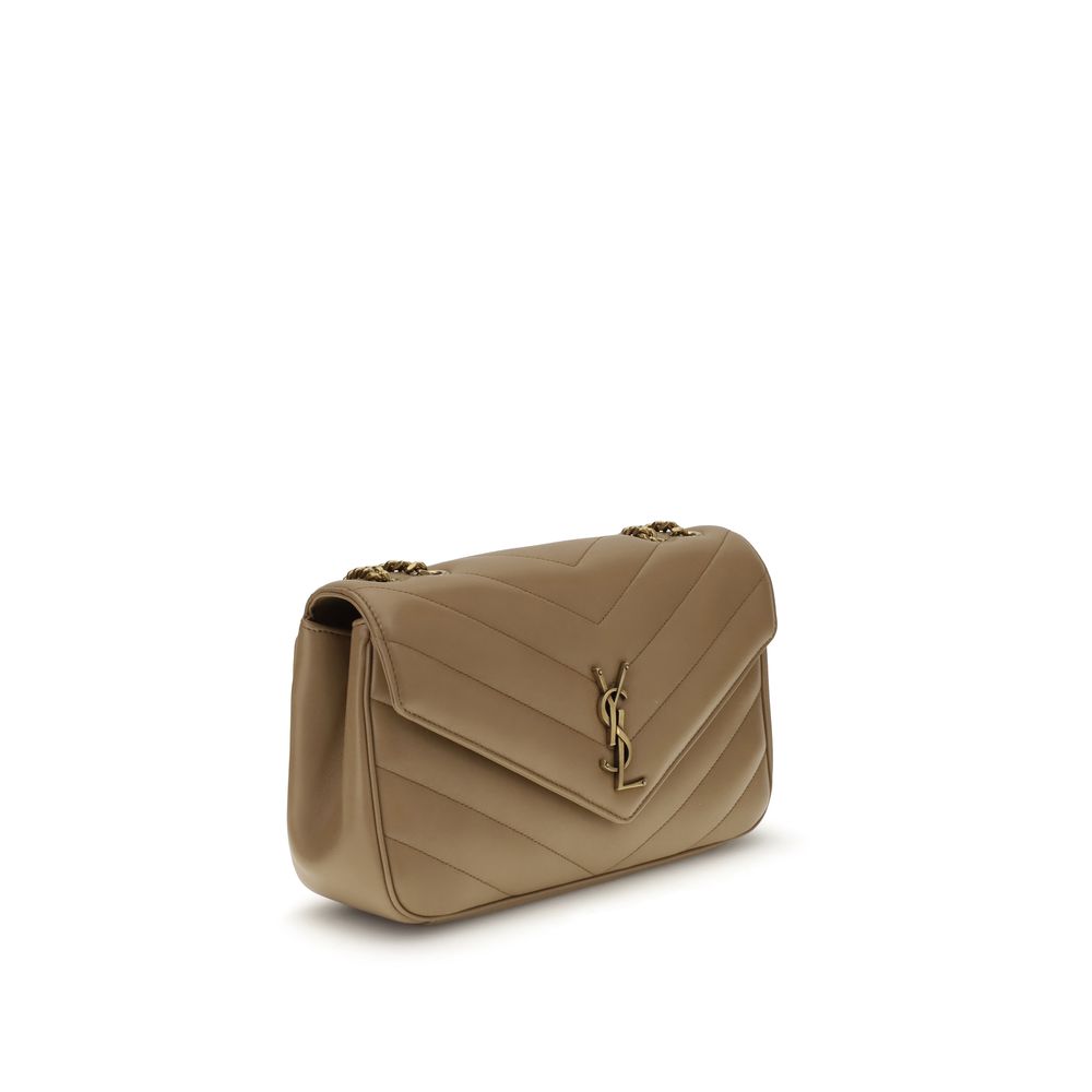 Beige Calf Leather Bos Taurus Shoulder Bag Saint Laurent