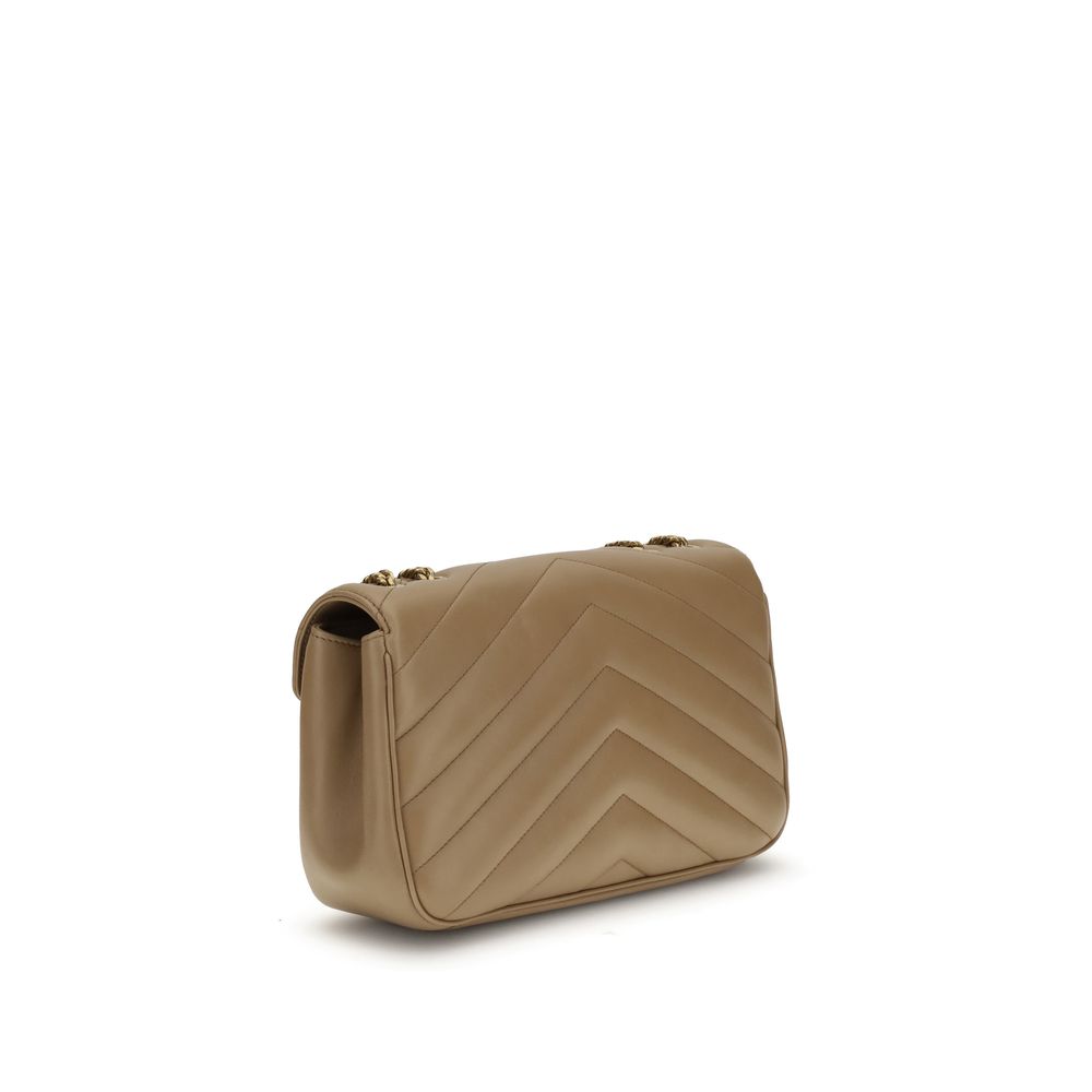 Beige Calf Leather Bos Taurus Shoulder Bag Saint Laurent