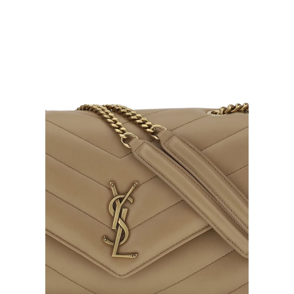 Beige Calf Leather Bos Taurus Shoulder Bag Saint Laurent