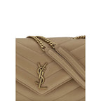 Beige Calf Leather Bos Taurus Shoulder Bag Saint Laurent