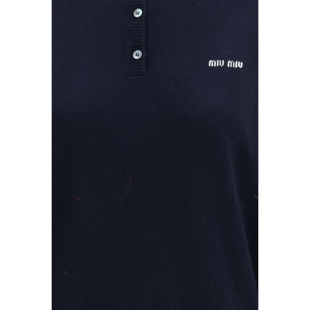 Blue Cashmere Sweatshirt Miu Miu