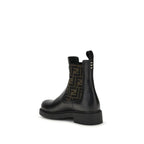 Black Calf Leather Bos Taurus Ankle Boots Fendi