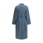 Blue Cotton Coat Fendi