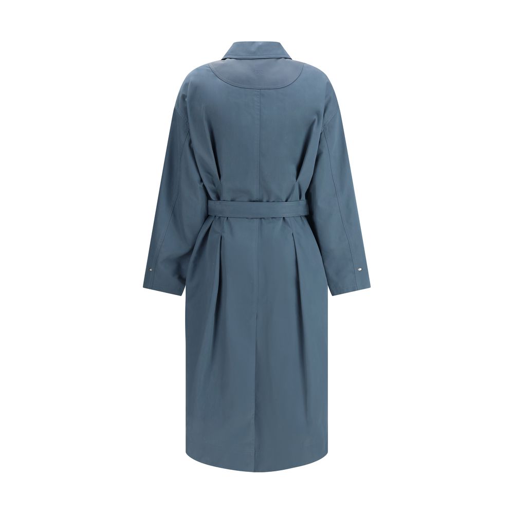 Blue Cotton Coat Fendi