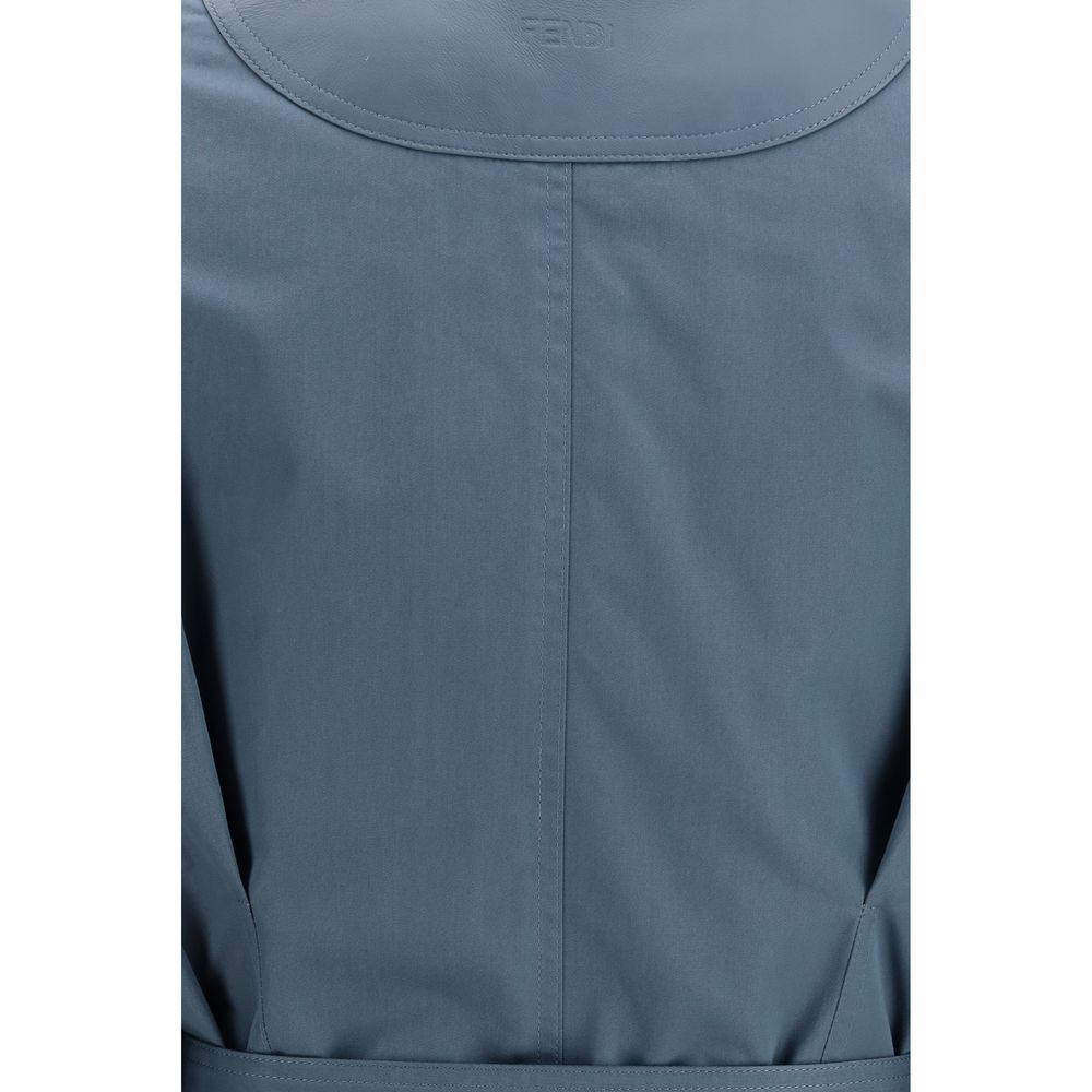 Blue Cotton Coat Fendi