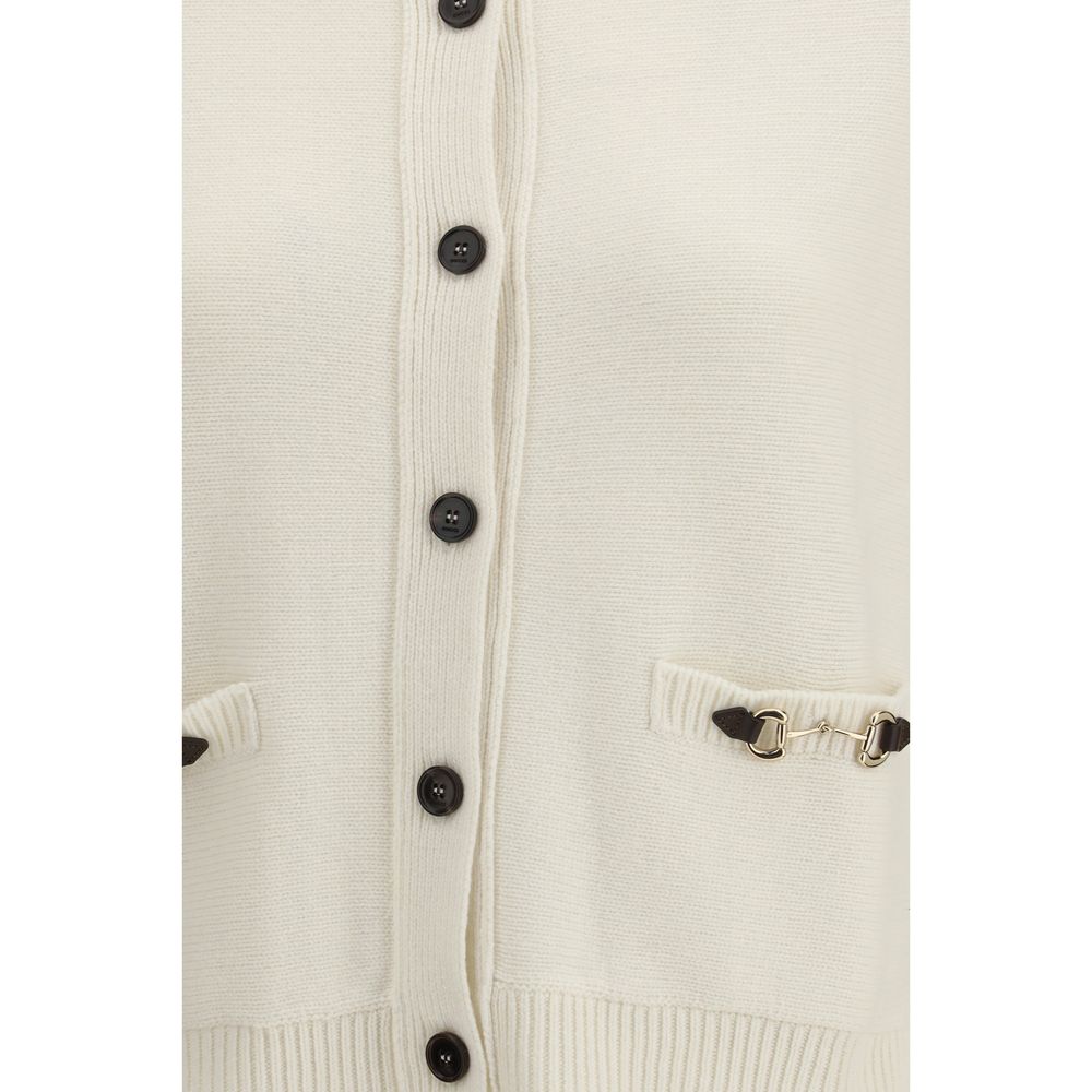 Beige Wool Cardigan Gucci