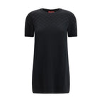 Black Wool Casual Dress Gucci