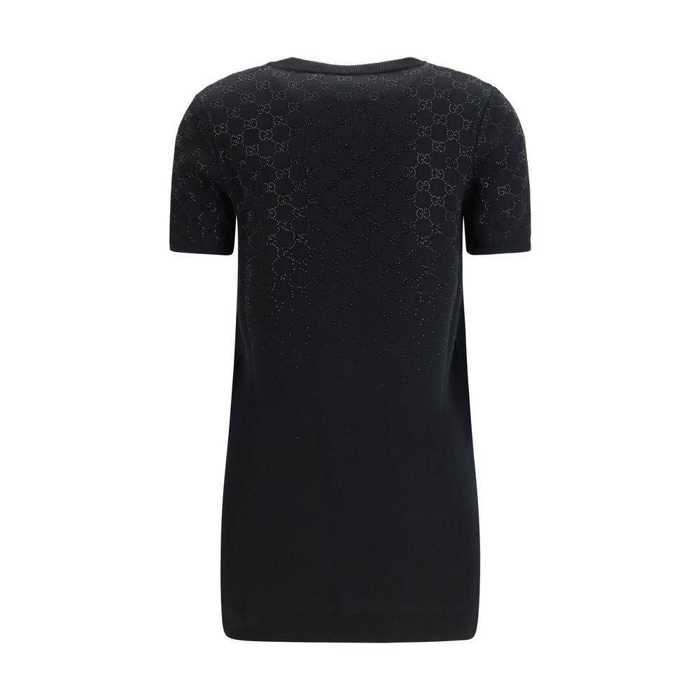 Black Wool Casual Dress Gucci