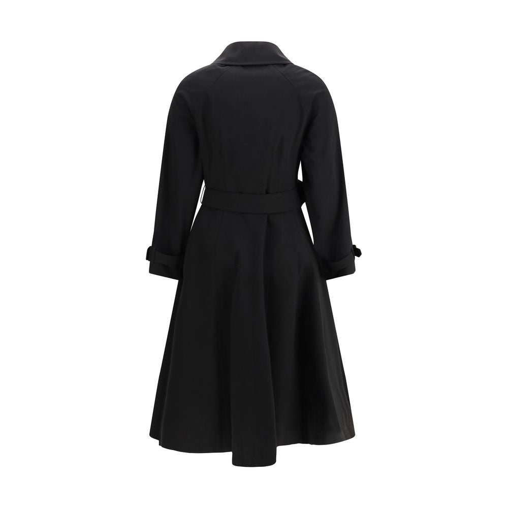 Black Cotton Trench Coat Burberry