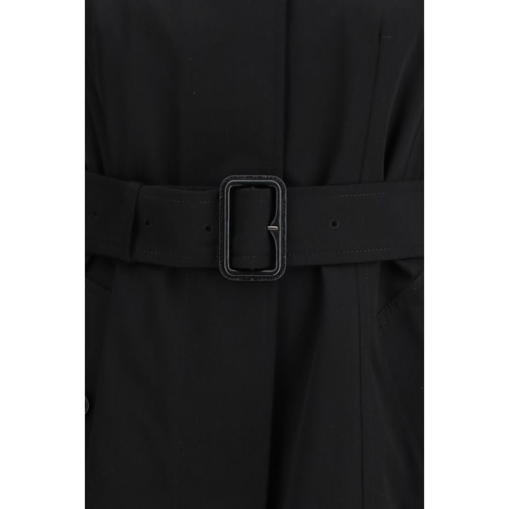 Black Cotton Trench Coat Burberry