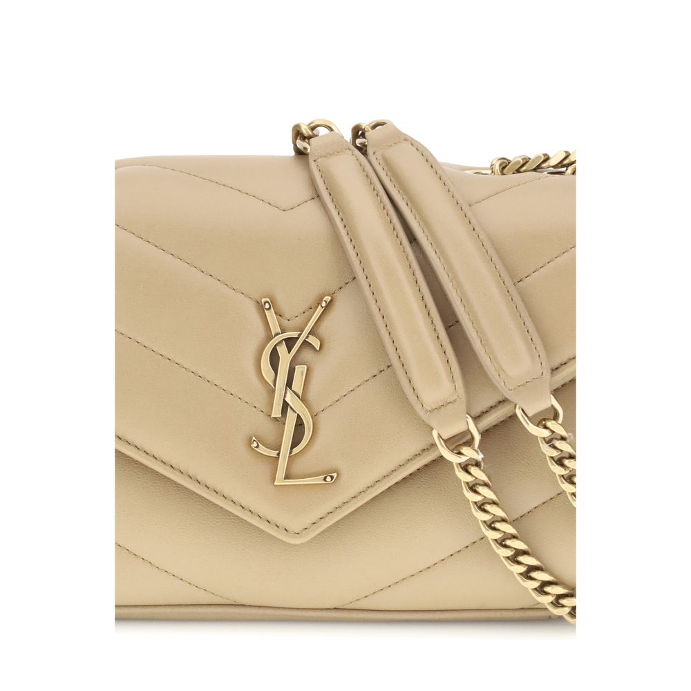 Beige Lamb Ovis Aries Aries Shoulder Bag Saint Laurent