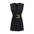 Black Fleece Wool Cocktail Dress Balmain