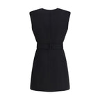 Black Fleece Wool Cocktail Dress Balmain