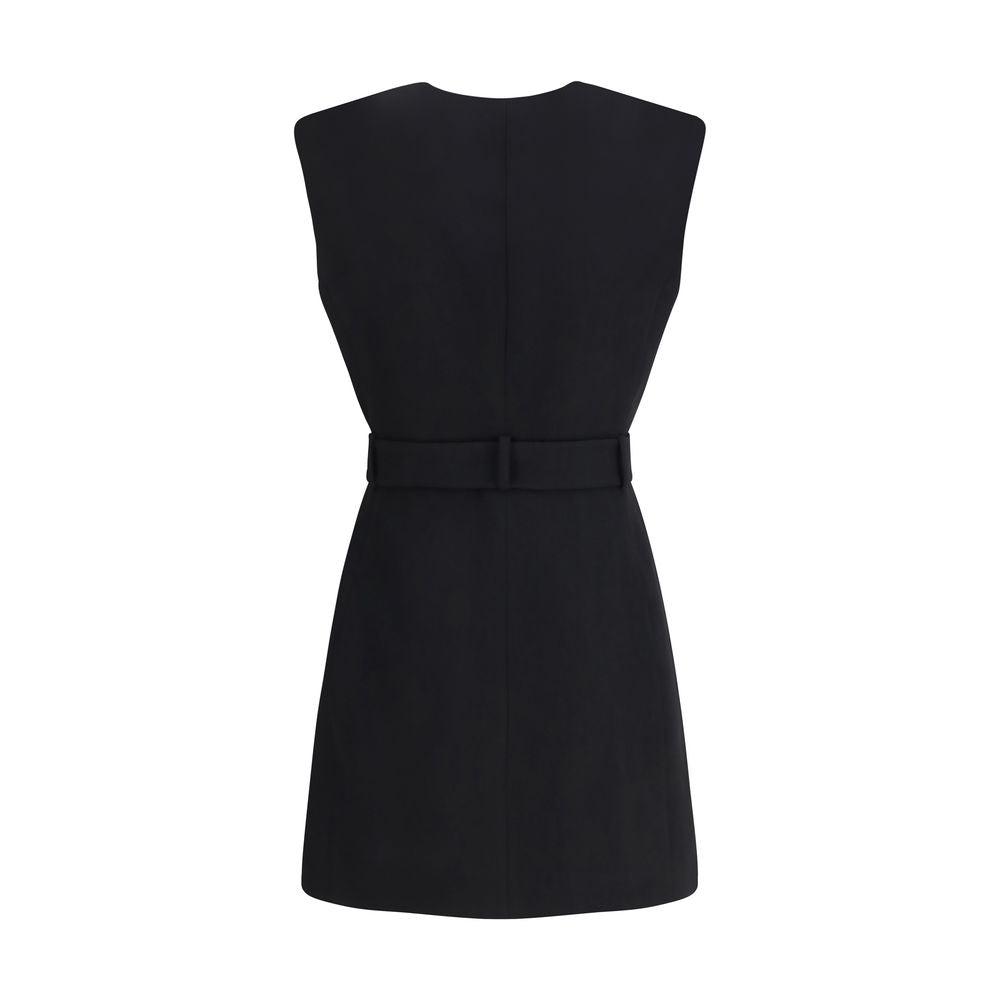 Black Fleece Wool Cocktail Dress Balmain