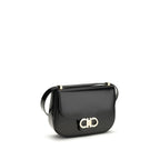 Black Calf Leather Bos Taurus Shoulder Bag Ferragamo