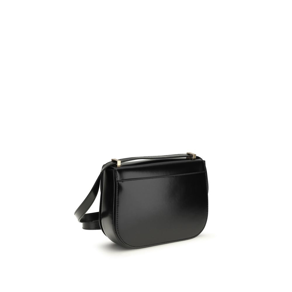 Black Calf Leather Bos Taurus Shoulder Bag Ferragamo