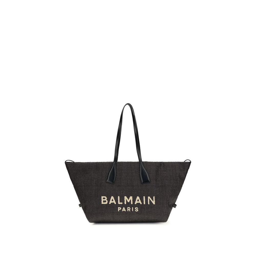Black Raffia Shoulder Bag Balmain