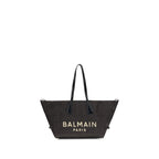 Black Raffia Shoulder Bag Balmain