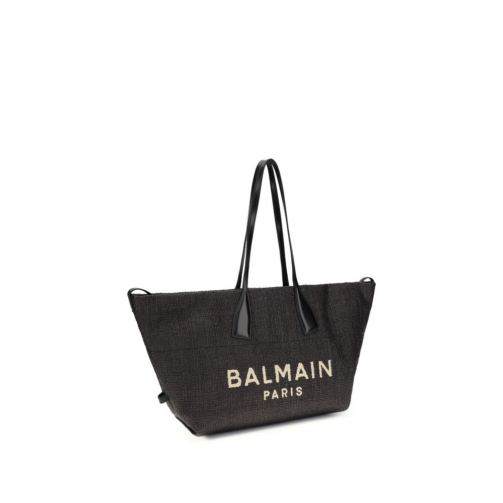 Black Raffia Shoulder Bag Balmain