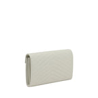 White Calf Leather Bos Taurus Shoulder Bag Saint Laurent