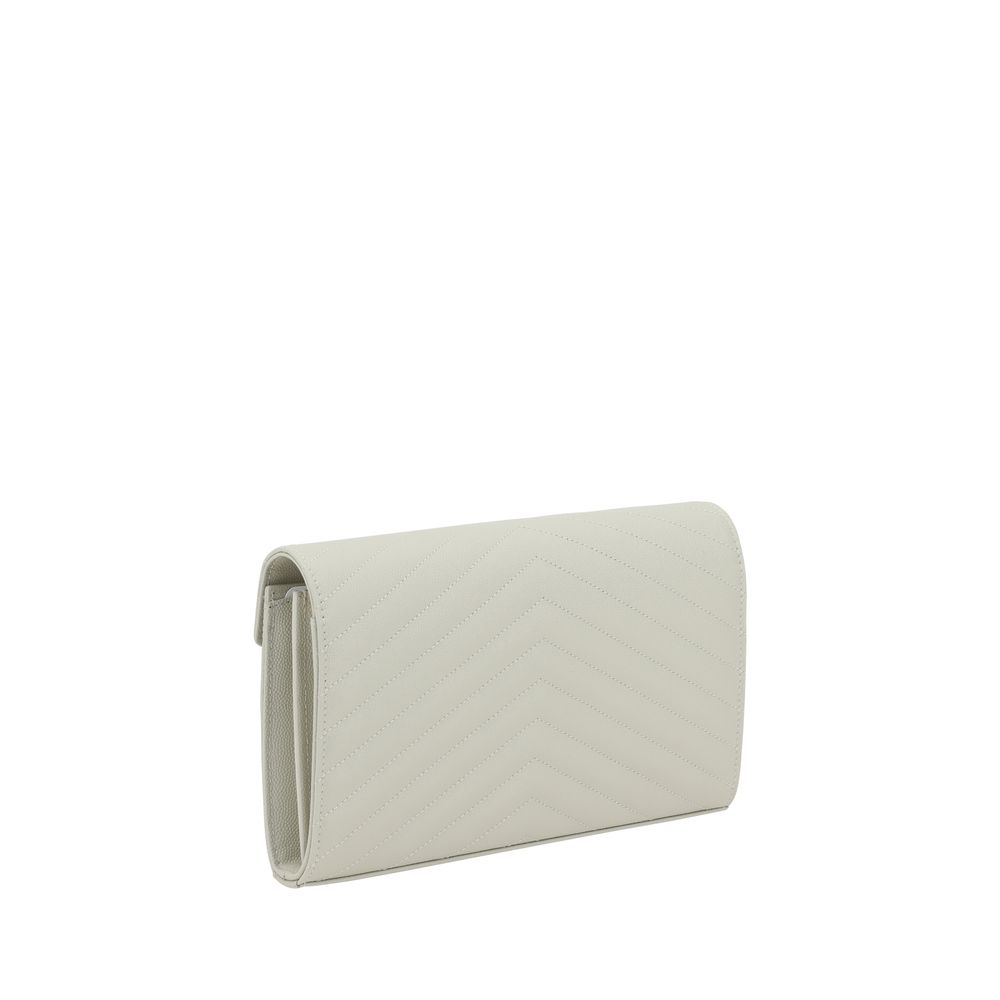 White Calf Leather Bos Taurus Shoulder Bag Saint Laurent
