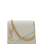 White Calf Leather Bos Taurus Shoulder Bag Saint Laurent