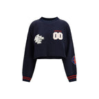 Blue Cotton Sweatshirt Off-White