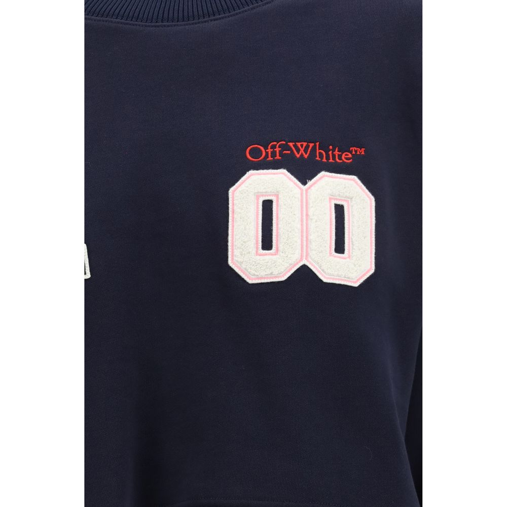 Blue Cotton Sweatshirt Off-White