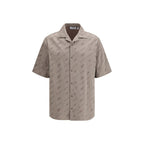 Beige Viscose Shortsleeve Shirt Off-White