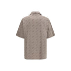 Beige Viscose Shortsleeve Shirt Off-White