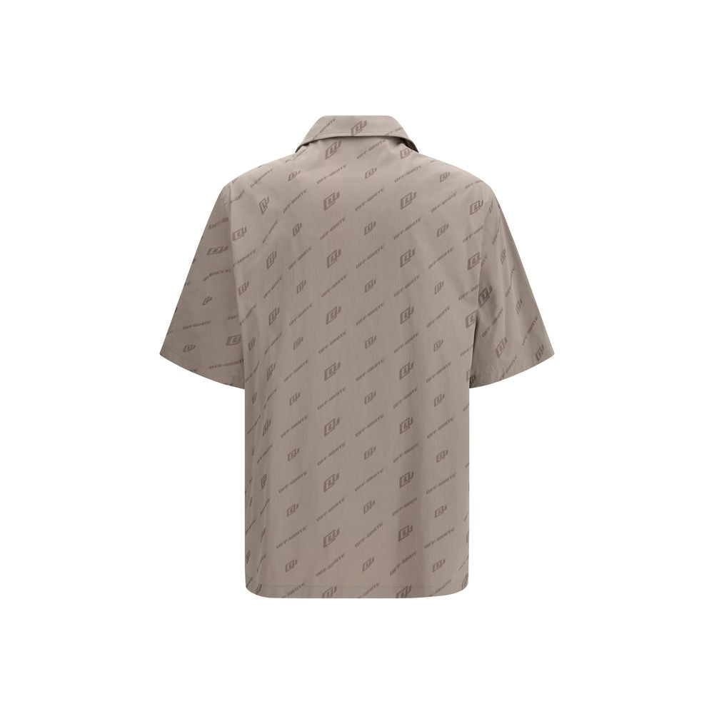 Beige Viscose Shortsleeve Shirt Off-White