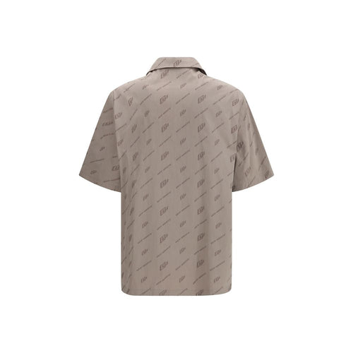 Beige Viscose Shortsleeve Shirt Off-White