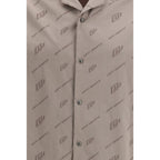 Beige Viscose Shortsleeve Shirt Off-White