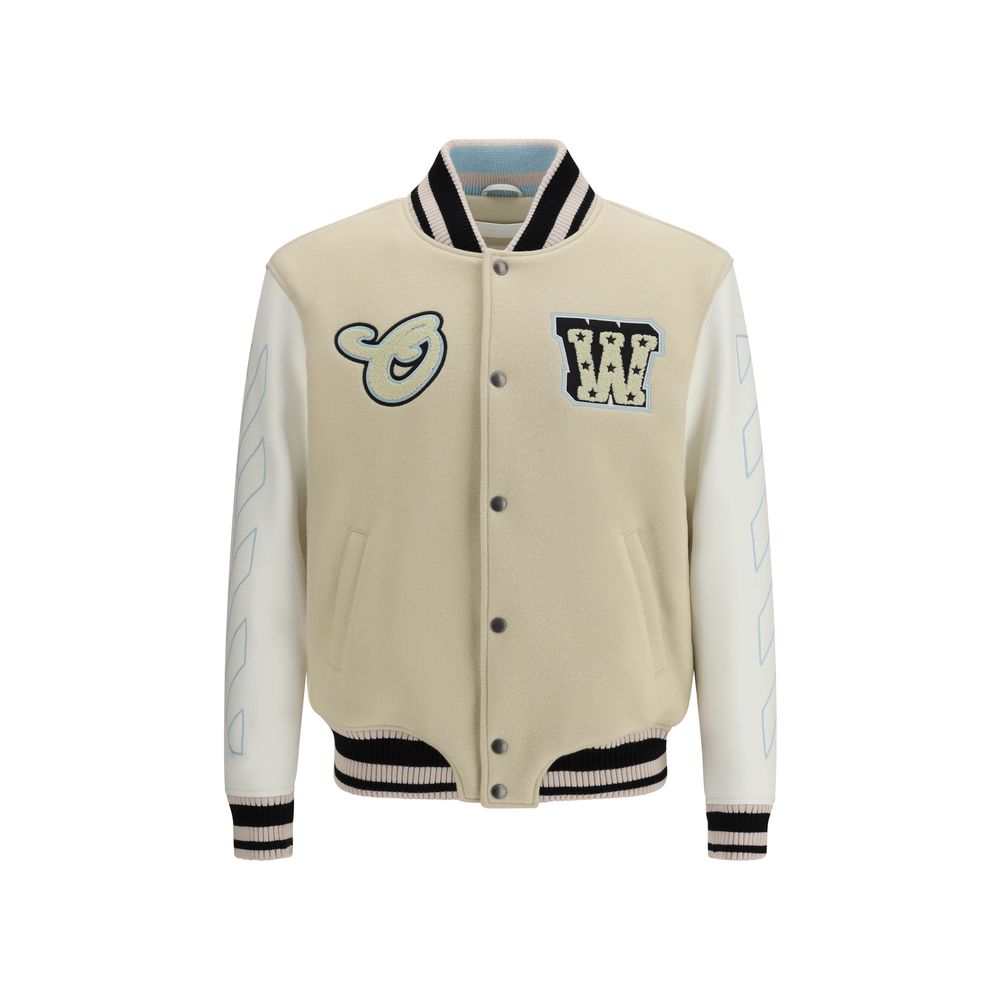 Beige Wool Bomber Off-White