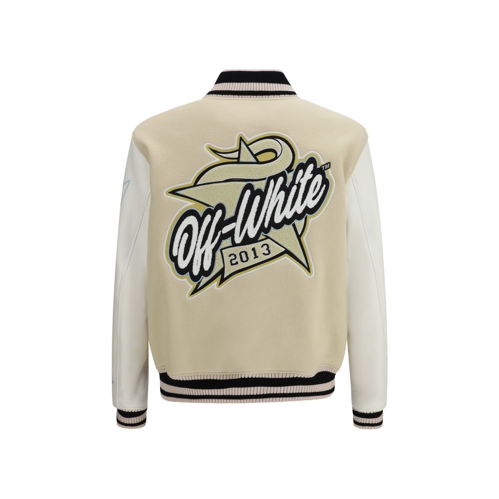 Beige Wool Bomber Off-White
