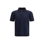 Blue Silk Polo Shirt Gucci