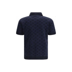Blue Silk Polo Shirt Gucci
