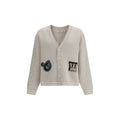 Beige Cotton Cardigan Off-White