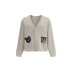 Beige Cotton Cardigan Off-White