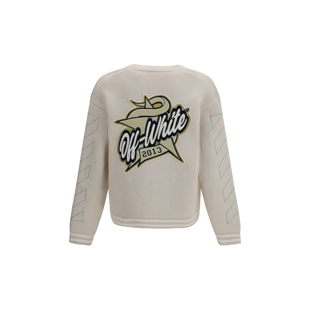 Beige Cotton Cardigan Off-White