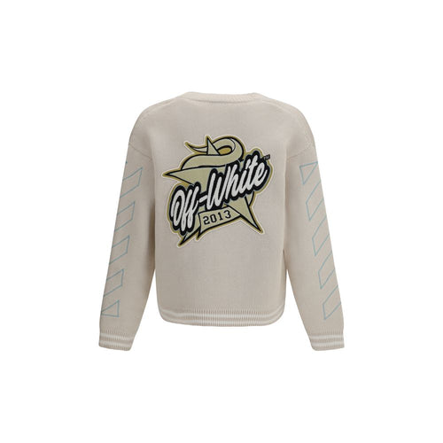 Beige Cotton Cardigan Off-White